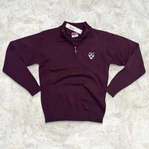 Harvard COOP Maroon Merino Wool Quarter-Zip Men's Sz XS | New with Tags